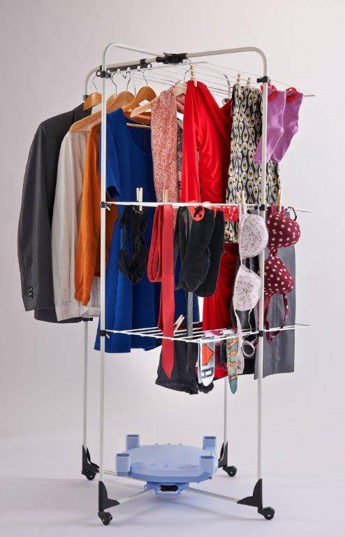 ECOSEC sèche-linge placé sous une tour de séchage 