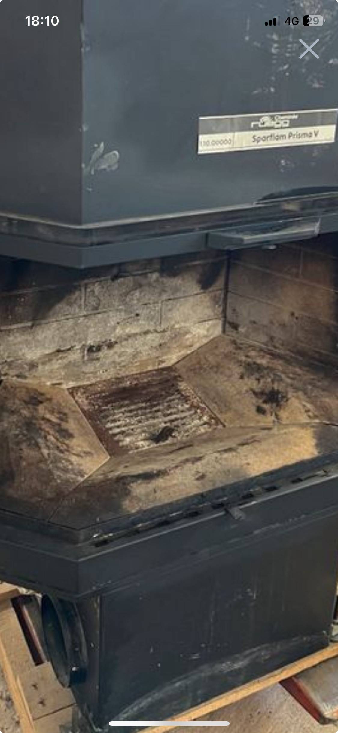 Sole foyère de la cheminée en trapèze inversé